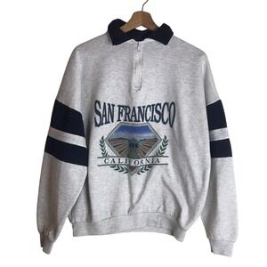 Andy's Men's Vintage 1995 San Francisco Quarter Zip Sweatshirt XL 90s retro